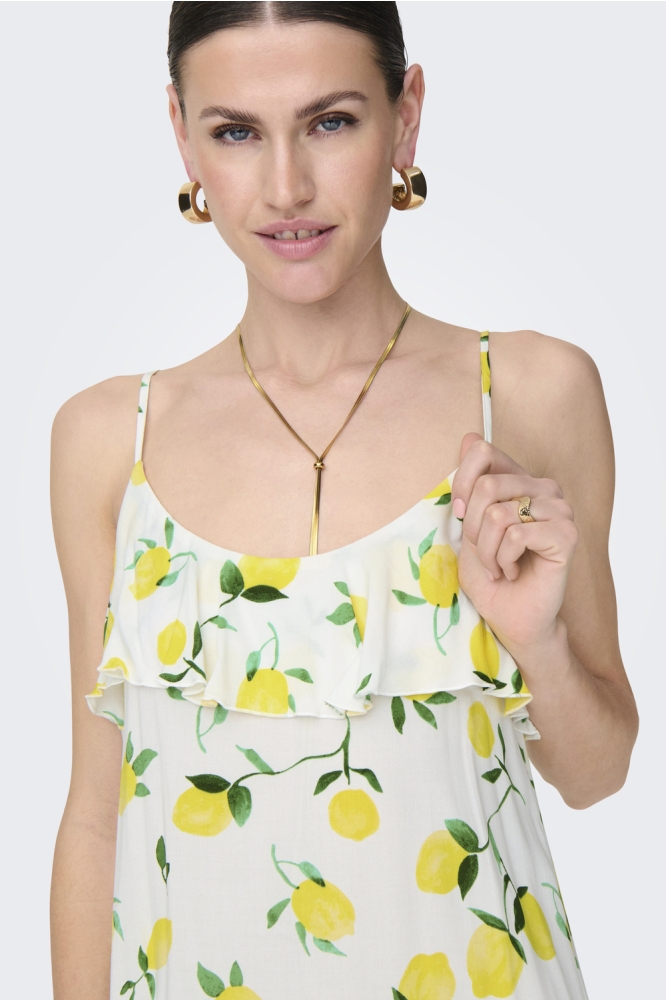 JDYSEZEN LIFE SINGLET MIDI DRESS WV 15351573 CLOUD DANCER /LEMON
